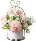 Artificial Hydrangea Flowers in Ceramic Vase Silk Flower Arrangement Mini Potted