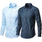 Men's Classic Fit Long Sleeve Wrinkle Resistant Button Down Premium Dress Shirt
