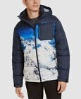 $150 Hawke & Co. Men's Blue Graphic Waterproof Hooded Puffer Coat Jacket Size M