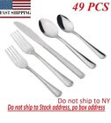 49 Pcs Silverware Set for 8 Stainless Steel Flatware Cutlery Utensil Kitchen New