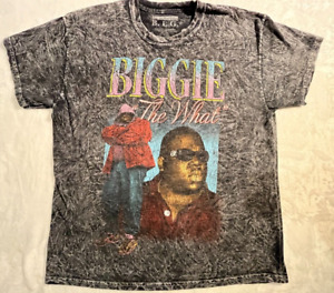 The Notorious BIG Shirt Mens Large Short Sleeve Gray Biggie Smalls The What