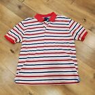 Vintage Tommy Hilfiger Polo Shirt Mens Large Blue Red White Striped Short Sleeve