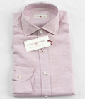 New LUCIANO BARBERA Woven BERRY Casual Button Shirt MEDIUM M Cotton ITALY $330