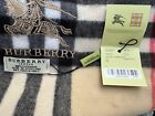 NEW BURBERRY SCARF BLACK BEIGE WHITE RED SHAWL 100% AUTHENTIC CASHMERE