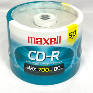 Maxell CD-R Recordable Discs Media 48X 700MB 80 Min 50 Pack - NEW SEALED