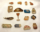 Lot of 16 Vintage Wooden Miniature Food Groceries Playset Dollhouse Accessories