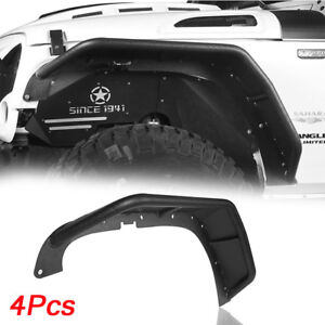 Textured Steel Front & Rear Tube Fender Flares Armor for Jeep Wrangler JK 07-18 (For: Jeep)