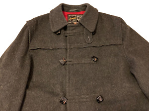 Vintage Lodenfrey Munich Wool Trench-Coat Men's 38R Gray 1950 with Red Lining