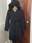 London Fog - Women's Double-Breasted Hooded Trench Coat - Size M
