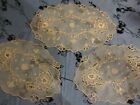 ~~Antique 1930's Tambour Lace Table Covers,  X 3, Embroidered, No Holes ++~~