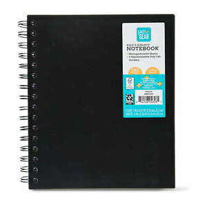 Poly 5-Subject Notebook College Ruled, 150 Sheets Black, 6