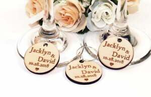 (25x) Wedding wine charms, Wine glass tags, Wedding favors, Custom wine charms
