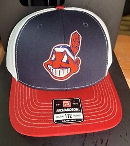 Cleveland Indians MLB Chief Wahoo Richardson112 Navy Blue/Red Snapback Hat