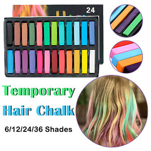 6/12/24/36 Color Hair Chalk Temporary Hair Chalks Colour Washout Pastels Unisex