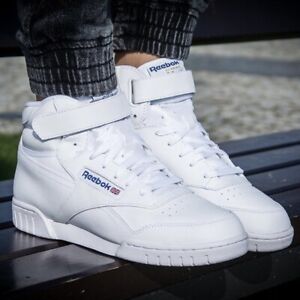 Reebok Exo Fit Hi Men's Athletic Sneaker White Trainers Shoe #477 #108