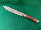 Antique  1850-80s Fur Trade Butcher Knife  w/ pewter  Lead Inlay