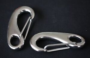 2PC STAINLESS STEEL SPRING SNAP HOOK  2 5/8
