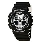 Casio Men's Watch G-Shock Alarm Ana-Dig White Dial Black Resin Strap GA100BW-1A