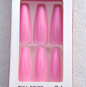 KISS NAILS GLUE ON EXTRA LONG- Shiny Lovely Pink