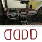 Car Dash Air Vent Outlet Trim For Ford Bronco Sport 21-24 Accessories Red Carbon (For: 2021 Ford Bronco Sport Badlands 2.0L)