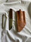 VINTAGE KABAR Sailing Knife and Marlin Spike Stainless Steel Leather Sheath