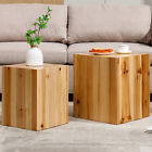 Side Table Set of 2, Modern Tree Stump End Table, Light Wood Coffee Table