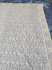 Vintage Fashion Manor Penny Large Lace Tablecloth Scalloped Floral Cream 68X88