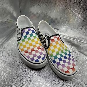 Vans Off The Wall Checkerboard Women's Size 8 Slip On Shoes Multicolor