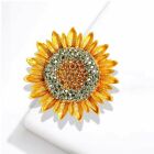 Fashion Gold Plated Daisy Sunflower Crystal Brooch Pin Party Women Wedding Gift