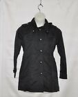 Joan Rivers Water Resistant Military Style Trench Coat Size M Black