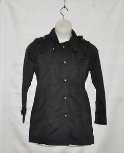 Joan Rivers Water Resistant Military Style Trench Coat Size M Black