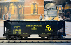 NEW K-Line K6252-1251 C & O Die Cast Smooth 2-Bay Hopper  #123691 +Coal Load