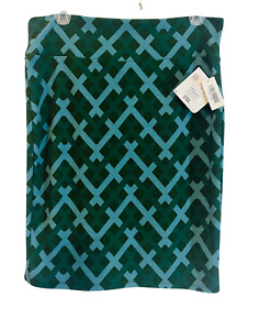NWT New Women's LuLaRoe Cassie Skirt Green Geometric Plus Size 2XL