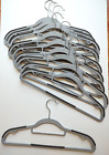 New ListingLot of 10 Gray Plastic Clothes Hangers Swivel Hook Non-Slip Design