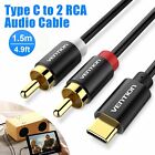 USB Type-C to 2 RCA Male Stereo Audio Cable USB-C Jack Converter Adapter Cord