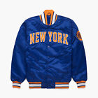 Knicks Royal Blue Satin Baseball Bomber Style Letterman Varsity Jacket