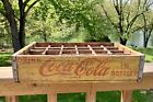 VTG 1965 Yellow DRINK COCA COLA In Bottles CHATTANOOGA TN Wood 24 Bottle Crate