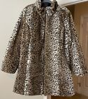 INTL. Details Coat Faux Cheetah Black Down Puffer Reversible Women's 1X Plus