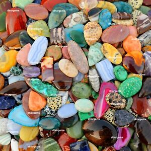 500cts Natural Free Size Wholesale Lot Mix Stone Loose Cabochon Gemstone