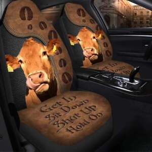 Cattle Funny Car Seat Covers, Cow All Over Print Car Seat Covers Decor