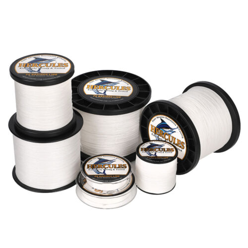 HERCULES 12 Strands White Extreme 6-300lbs PE Hollow Braided Fishing Line
