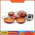 Gotham Steel 10Pc Pots and Pans Set Nonstick Cookware Set Red