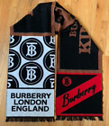 BURBERRY contrast logo wool silk blend scarf  EUC! Worn once!