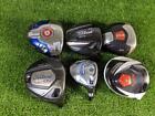 Lot of 6 Damaged Driver/Fairway Heads Golf Clubs Head Only Titleist,Taylormade