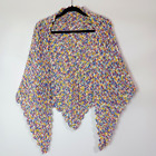 Handmade Crocheted Shawl Triangle Multicolor Grannycore, Cottagecore, Retro