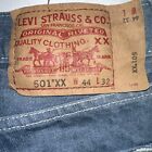 LEVI’S 501 Button Fly Jeans 44x29 HEMMED Light Blue DEFECTS
