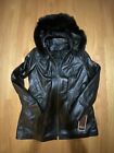Anna Lambskin Leather Coat W/Fox Fur Trim & detachable hood ￼size L  AUTHENTIC