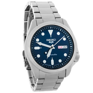 Seiko 5 Mens Day/Date Stainless Steel Blue Dial Automatic Watch SRPE53