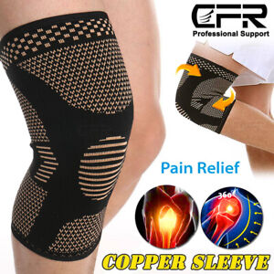 Knee Sleeves Compression Brace Support Sport Joint Injury Pain Arthritis Copper