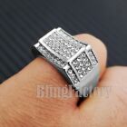 MEN ICED RAPPER'S HIP HOP SILVER PLATED LUXURY LAB DIAMOND PINKY 8 ~ 12 RING